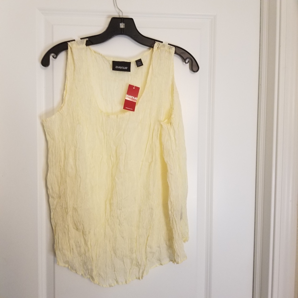 Avenue yellow crinkle tank
